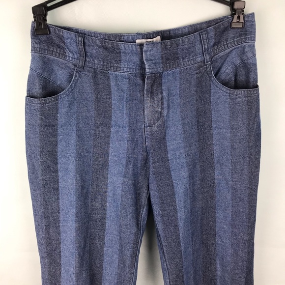 🆕 Macy's Striped Wide leg side slit jeans - Picture 3 of 8